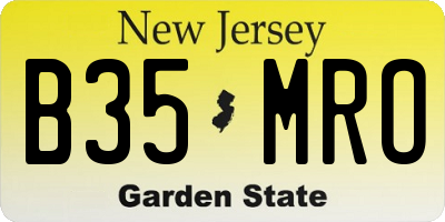 NJ license plate B35MRO
