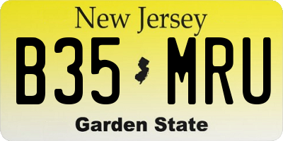 NJ license plate B35MRU