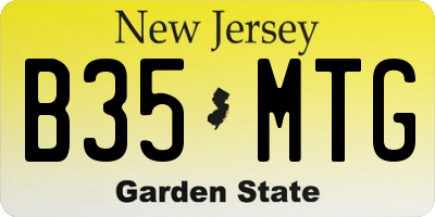 NJ license plate B35MTG