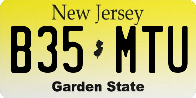 NJ license plate B35MTU
