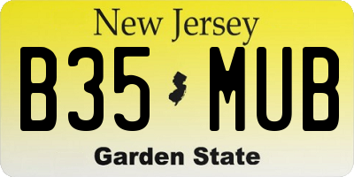 NJ license plate B35MUB