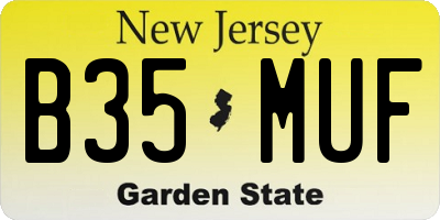 NJ license plate B35MUF