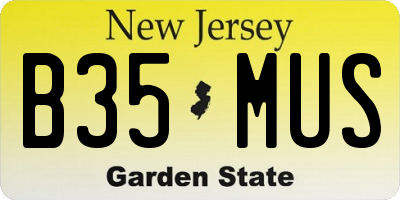 NJ license plate B35MUS