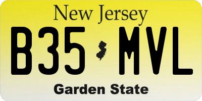 NJ license plate B35MVL