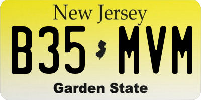 NJ license plate B35MVM