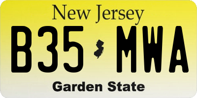 NJ license plate B35MWA