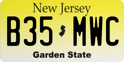NJ license plate B35MWC