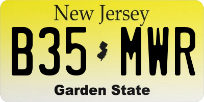 NJ license plate B35MWR