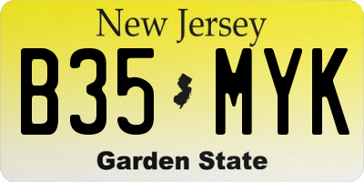 NJ license plate B35MYK