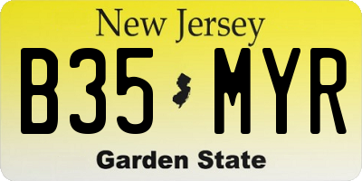 NJ license plate B35MYR