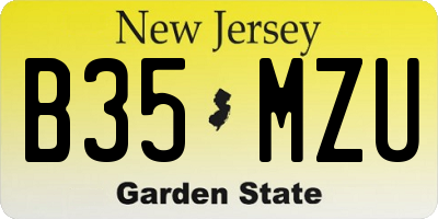 NJ license plate B35MZU