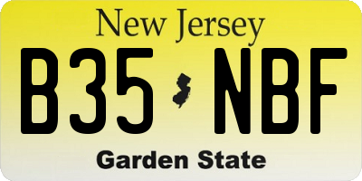 NJ license plate B35NBF