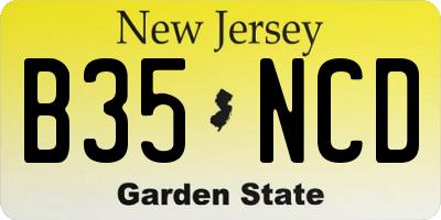 NJ license plate B35NCD
