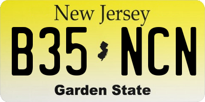 NJ license plate B35NCN