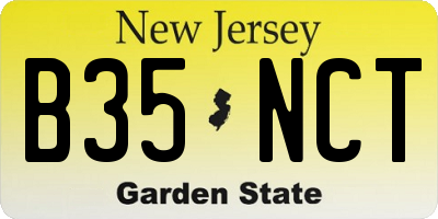 NJ license plate B35NCT