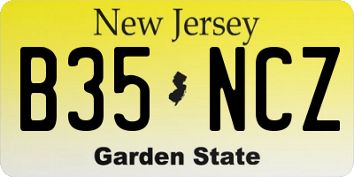 NJ license plate B35NCZ