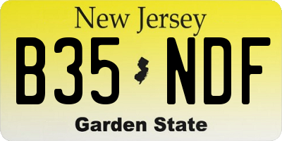 NJ license plate B35NDF