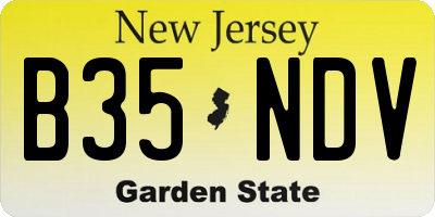 NJ license plate B35NDV