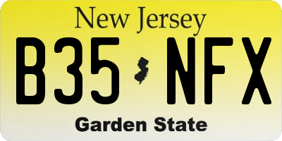 NJ license plate B35NFX
