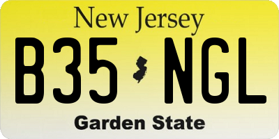 NJ license plate B35NGL