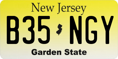 NJ license plate B35NGY