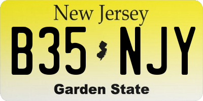 NJ license plate B35NJY