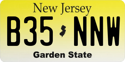 NJ license plate B35NNW