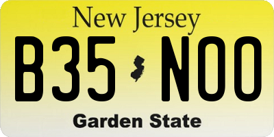 NJ license plate B35NOO