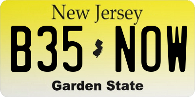 NJ license plate B35NOW