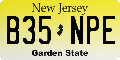 NJ license plate B35NPE