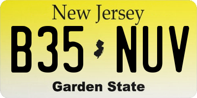 NJ license plate B35NUV