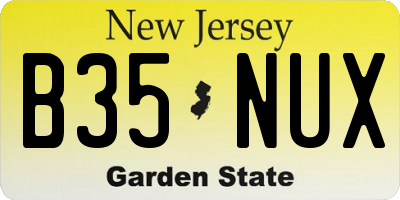 NJ license plate B35NUX