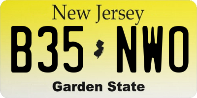 NJ license plate B35NWO