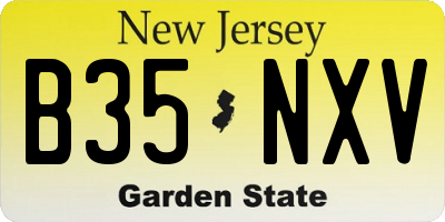NJ license plate B35NXV