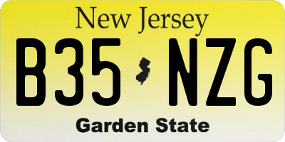NJ license plate B35NZG