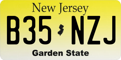 NJ license plate B35NZJ