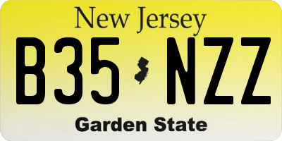 NJ license plate B35NZZ