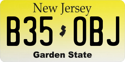 NJ license plate B35OBJ