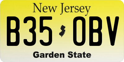 NJ license plate B35OBV