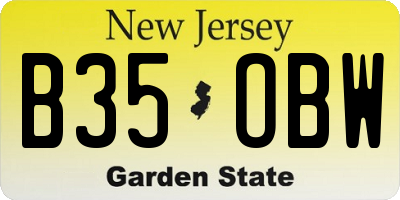 NJ license plate B35OBW