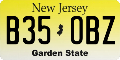 NJ license plate B35OBZ
