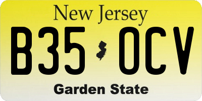 NJ license plate B35OCV
