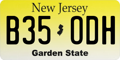 NJ license plate B35ODH