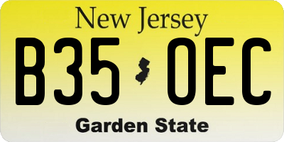 NJ license plate B35OEC