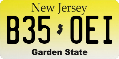 NJ license plate B35OEI