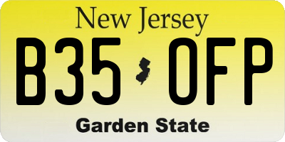 NJ license plate B35OFP