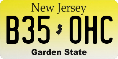 NJ license plate B35OHC
