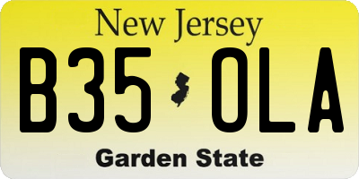 NJ license plate B35OLA