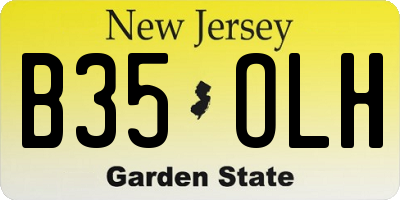 NJ license plate B35OLH