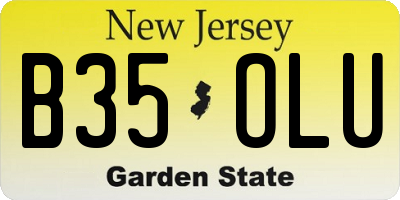 NJ license plate B35OLU